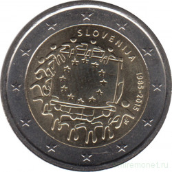 Монета. Словения. 2 евро 2015 год. Флагу Европы 30 лет.