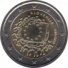  Монета. Словения. 2 евро 2015 год. Флагу Европы 30 лет. ав.