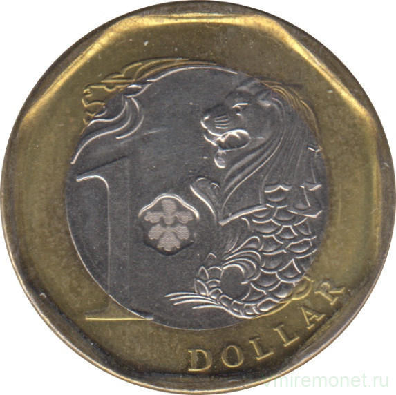 Монета. Сингапур. 1 доллар 2014 год.