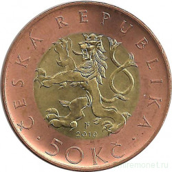 Монета. Чехия. 50 крон 2010 год.