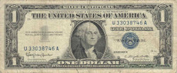 Банкнота. США. 1 доллар 1957 год. Синяя печать. B. Тип 419b.