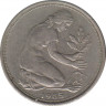 Монета. ФРГ. 50 пфеннигов 1985 год. Монетный двор - Карлсруэ (G). ав.