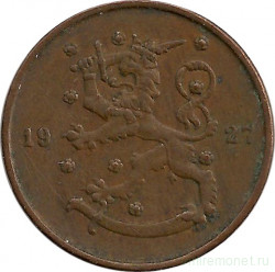 Монета. Финляндия. 10 пенни 1927 год.   