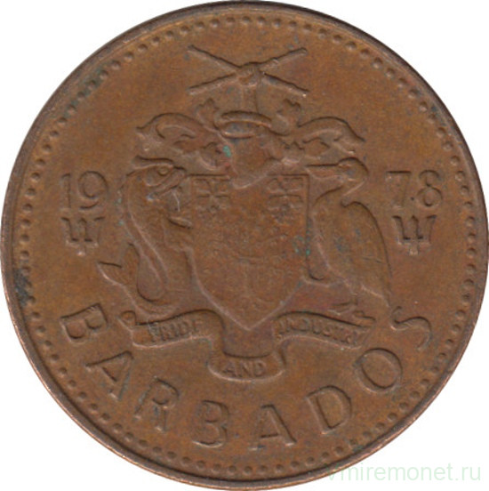Монета. Барбадос. 1 цент 1978 год.