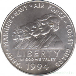 Монета. США. 1 доллар 1994 год (W). Мемориал женщинам на воинской службе.