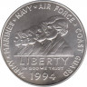 Монета. США. 1 доллар 1994 год (W). Мемориал женщинам на воинской службе. ав.