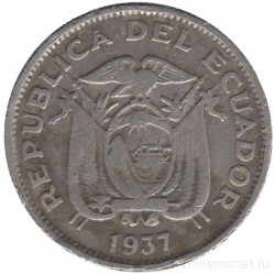 Монета. Эквадор. 20 сентаво 1937 год.