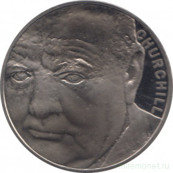 Монета. Великобритания. 5 фунтов 2015 год. 50 лет со дня смерти Уинстона Черчилля.