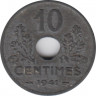 Монета. Франция. 10 сантимов 1941 год. Правительство Виши. ав.
