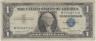 Банкнота. США. 1 доллар 1957 год. Синяя печать. А. Тип 419а. ав.