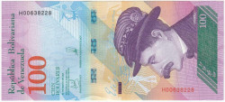 Банкнота. Венесуэла. 100 боливаров 2018 год. (22.03.2018)