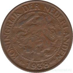 Монета. Нидерланды. 1 цент 1938 год.