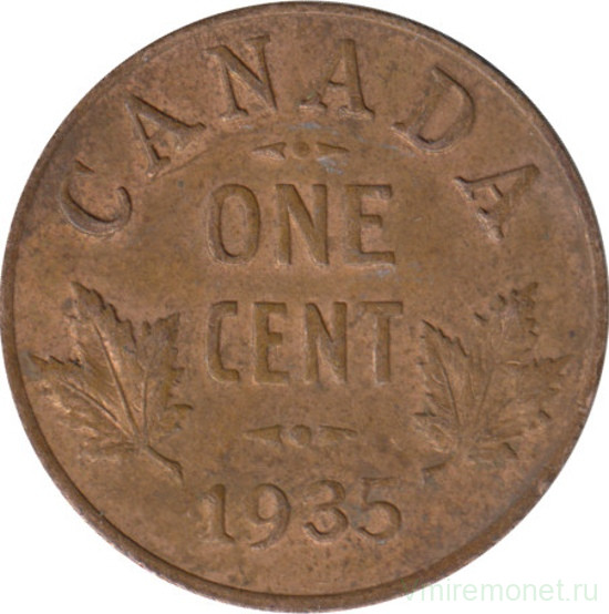 Монета. Канада. 1 цент 1935 год.