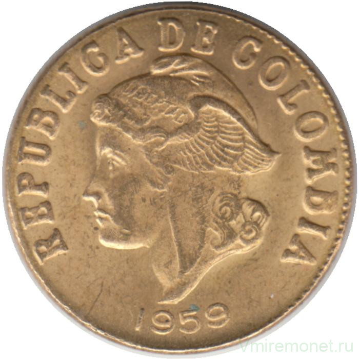 Монета. Колумбия. 2 сентаво 1959 год. Алюминиевая бронза.