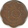 Монета. Цейлон (Шри-Ланка). 10 центов 1944 год. ав.