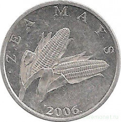 Монета. Хорватия. 1 липа 2006 год.