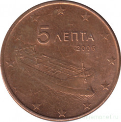 Монета. Греция. 5 центов 2006 год.