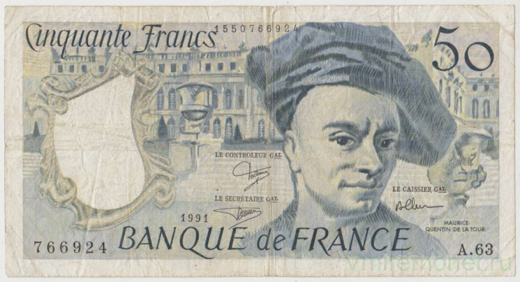 Банкнота. Франция. 50 франков 1991 год.