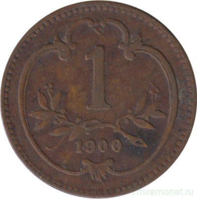 Монета. Австро-Венгерская империя. 1 геллер 1900 год.
