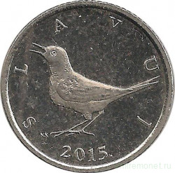 Монета. Хорватия. 1 куна 2015 год.