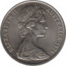 Монета. Австралия. 10 центов 1976 год. ав.