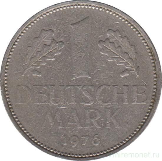 Монета. ФРГ. 1 марка 1976 год. Монетный двор - Штутгарт (F).