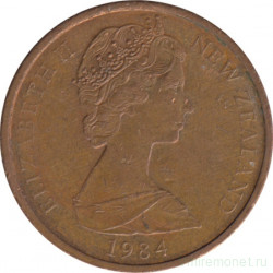 Монета. Новая Зеландия. 2 цента 1984 год.