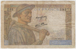 Банкнота. Франция. 10 франков 1944 год.