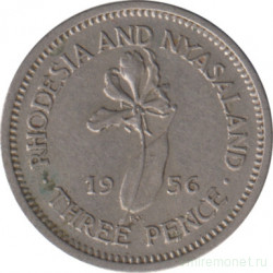 Монета. Родезия и Ньясалэнд. 3 пенса 1956 год.