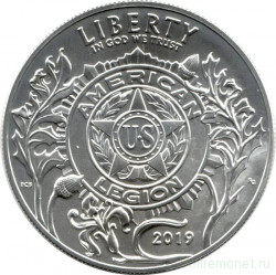 Монета. США. 1 доллар 2019 год (P). 100 лет Американскому Легиону.