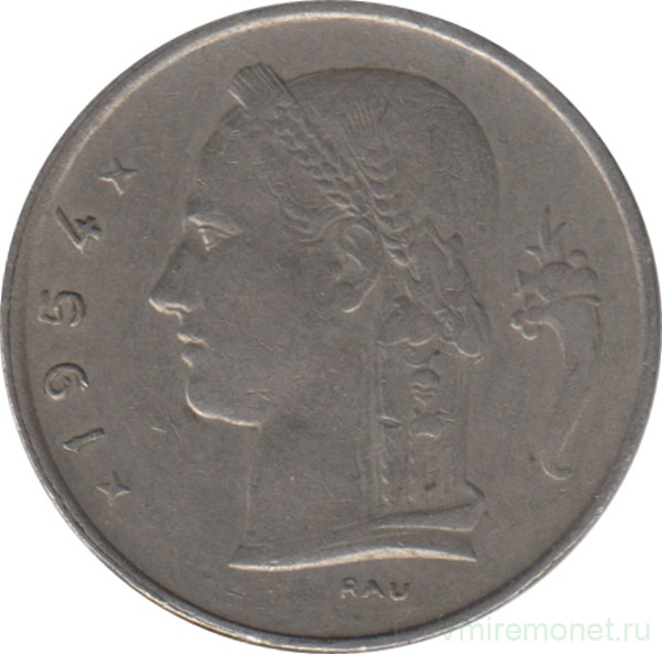 Монета. Бельгия. 1 франк 1954 год. BELGIQUE.