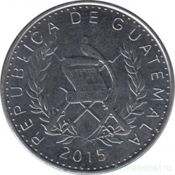 Монета. Гватемала. 10 сентаво 2015 год.