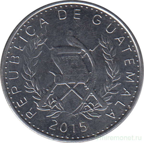 Монета. Гватемала. 10 сентаво 2015 год.