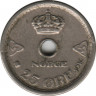 Монета. Норвегия. 25 эре 1946 год. ав.