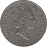Монета. Новая Зеландия. 50 центов 1987 год. ав.