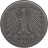 Монета. ФРГ. 5 марок 1990 год. Монетный двор - Мюнхен (D). ав.
