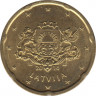 Монета. Латвия. 20 центов 2014 год. ав.