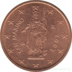 Монета. Сан-Марино. 2 цента 2003 год. 