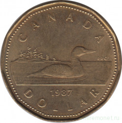 Монета. Канада. 1 доллар 1987 год.