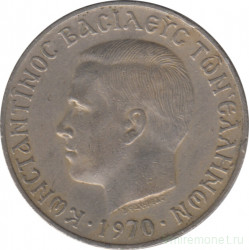 Монета. Греция. 5 драхм 1970 год.