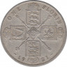 Монета. Великобритания. 1 флорин (2 шиллинга) 1921 год. ав.