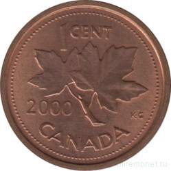 Монета. Канада. 1 цент 2000 год.