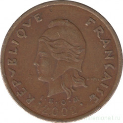 Монета. Французская Полинезия. 100 франков 2002 год.