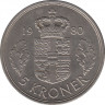 Монета. Дания. 5 крон 1980 год. ав.