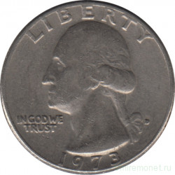 Монета. США. 25 центов 1973 год. Монетный двор D.