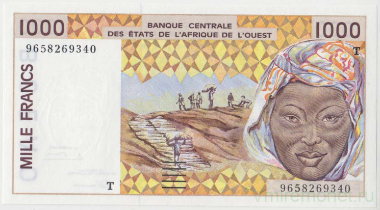 Банкнота. Западноафриканский экономический и валютный союз (ВСЕАО). Того. 1000 франков 1996 год. (Т). Тип 811Tf.