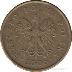 Монета. Польша. 5 грошей 2006 год.
