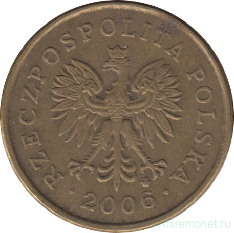 Монета. Польша. 5 грошей 2006 год.