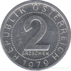 Монета. Австрия. 2 гроша 1979 год.