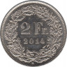  Монета. Швейцария. 2 франка 2014 год. ав.